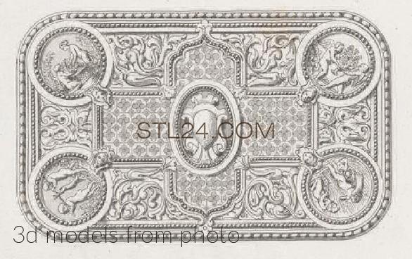 Панели резные (CARVED PANEL_0548 -  | 3D model 3DSMAX / OBJ / STL) 3D модель для ЧПУ станка